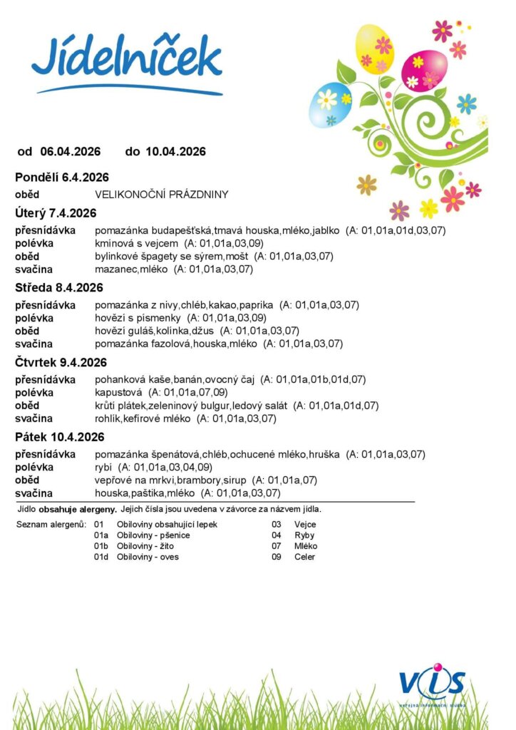 Jídelníček Březinka – náhled