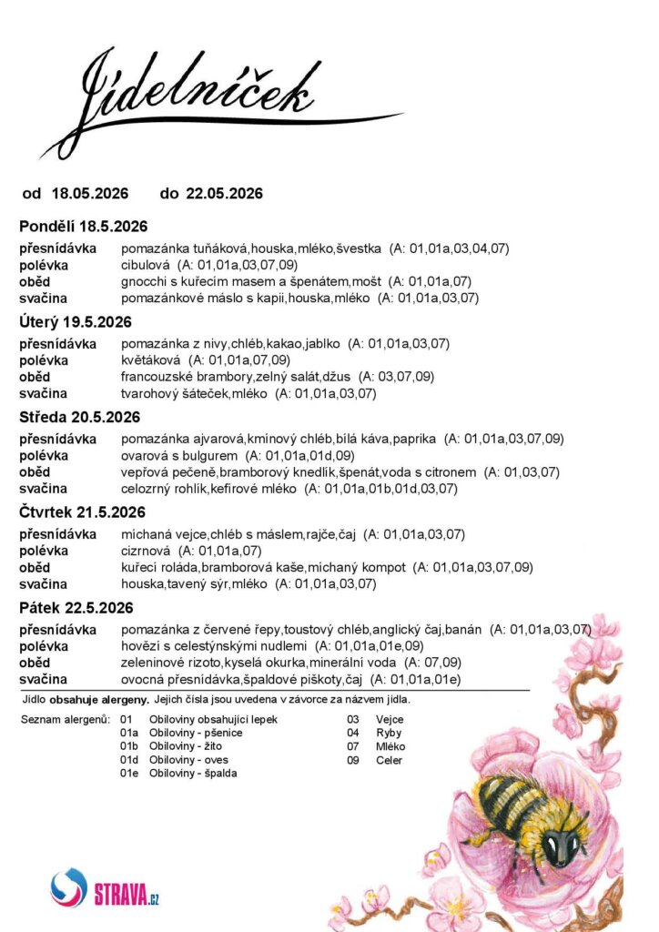 Jídelníček Březinka – náhled