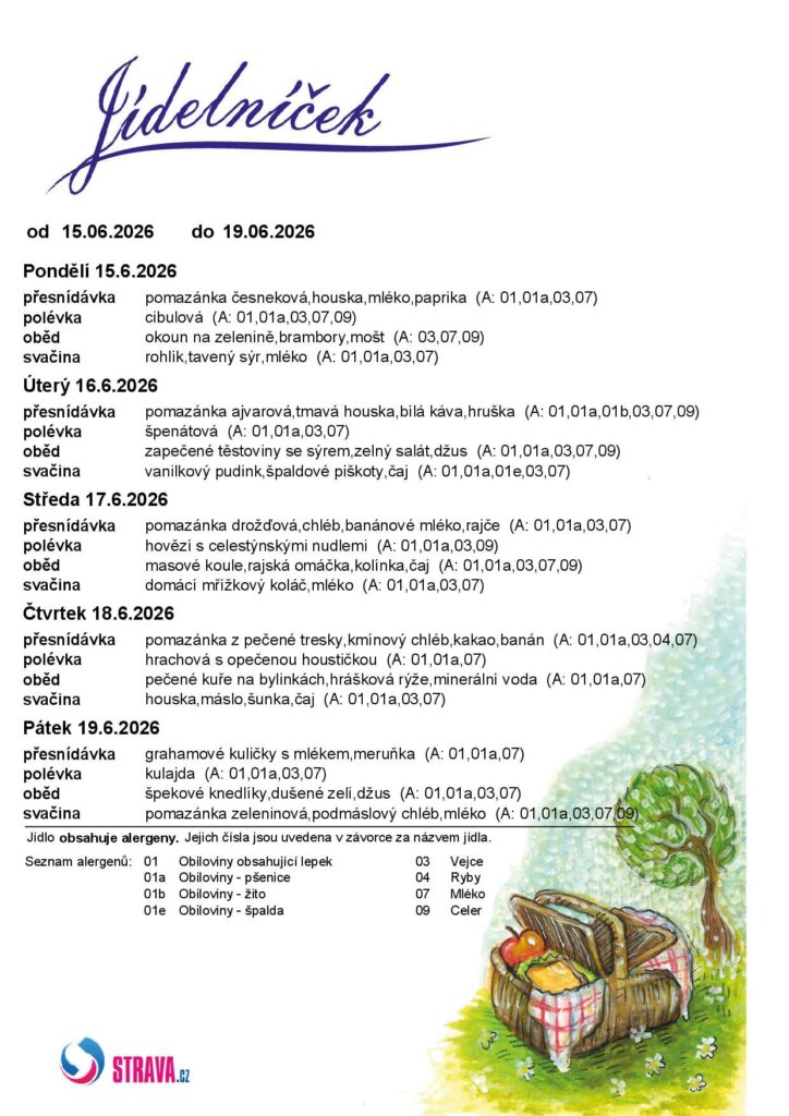 Jídelníček Březinka – náhled